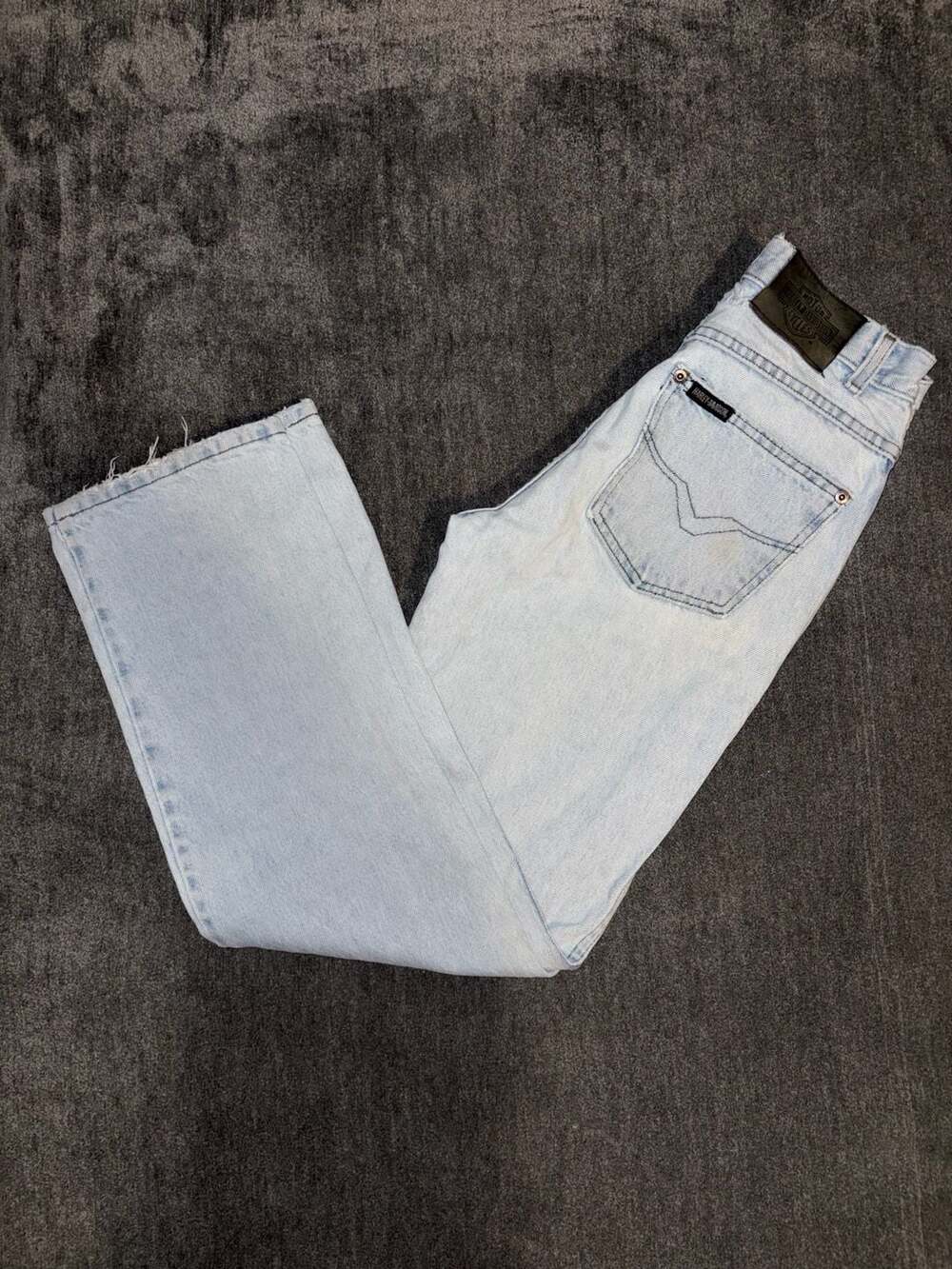 Harley Davidson Boot Cut Jeans Size 6/R Light Wash Cotton USA Made